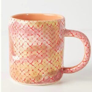 Anthropologie Cora mug - melon coral textured coffee or tea mug